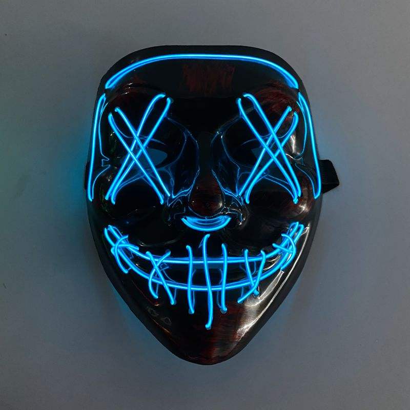 Maschera Di Spurgo Led Masquerade Night Club Maschera A Tema Cinematografico Luminoso La Spurgo Maschera Cosplay Luminosa Maschera Horror Maschera Di Vendetta Da Uomo - Foto 4
