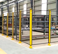 Pagar Kawat Baja Anti Karat Modular Warna Kuning untuk Keamanan Mesin, Pengaman Robot Bengkel, Pembatas Gudang, Bebas Biaya