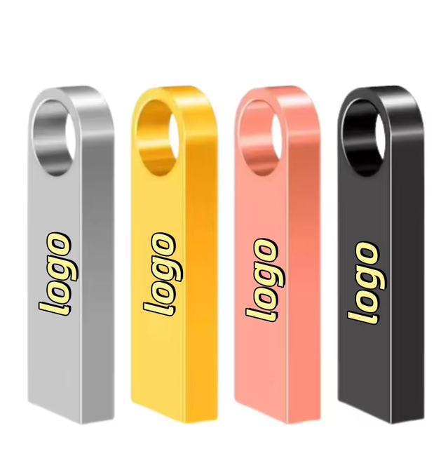 X323-1 New Metal USB Flash Drive Wholesale Full Capacity USB 2.0 Custom Logo 64GB Silver
