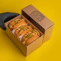 Boîtes en papier personnalisées écologiques en matériaux recyclés pour hamburgers, frites, ailes de poulet frites, snacks à emporter, emballage de restauration rapide