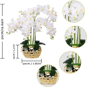 Orchidea artificiale <span class=keywords><strong>in</strong></span> <span class=keywords><strong>vaso</strong></span> d'oro bianco finto orchidea pianta <span class=keywords><strong>in</strong></span> <span class=keywords><strong>vaso</strong></span> d'oro composizione floreale <span class=keywords><strong>fiori</strong></span> <span class=keywords><strong>bianchi</strong></span> - Product Image 3