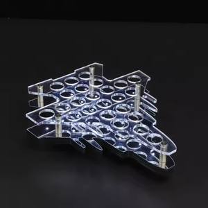 Plateau de service antidérapant chic Offres Spéciales Capacité de 24 grilles Plateau lumineux Forme d'avion Plateau en verre à vin - Product Image 4