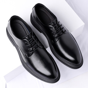 รองเท้าหนังผู้ชายสีดำแบบผูกเชือก รองเท้าเดอร์บี้สำหรับงานแต่งงาน งานออฟฟิศ งานรักษาความปลอดภัย ไซส์ใหญ่ 47 48 - Product Image 2