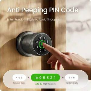 Serrure intelligente moderne et simple <span class=keywords><strong>en</strong></span> aluminium avec empreinte digitale, prise <span class=keywords><strong>en</strong></span> charge multilingue, anti-graffiti, serrure à combinaison physique, pour bois - Product Image 1