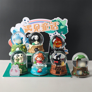 Figurines d'animation en résine sur le thème des contes de fées Studio Ghibli, boîte mystère, boule de cristal musicale lumineuse, décorations de bureau, objets de collection, cadeau - Product Image 4