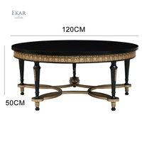 Nouveau design de meubles de table basse ronde rétro classique française ensemble combiné de tables d'angle