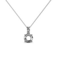 Collier à pendentif Semi-montant, ensemble de colliers avec fermoir cloutée en diamant, or jaune 14K