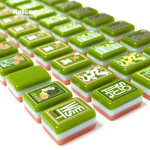 Ensemble de Mahjong Américain de Luxe Style Artistique 160 Pièces Standard en PU 3 Couches avec Motifs Gravés Portable pour Soirées Jeux - Product Image 3