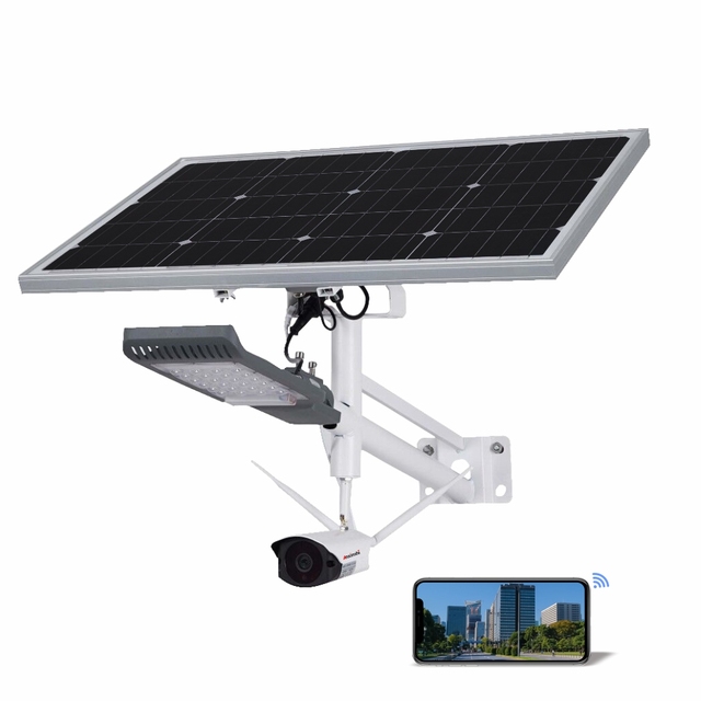 Solar Charging Does Not Require Electricity, Waterproof Solar Camera Street Light 3MP Wifi Camera Supports Motion Detection