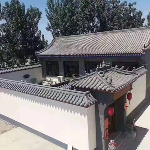 Piastrelle in Ceramica Verde Antico Finitura Opaca Antiscivolo 200x200mm per Decorazione Tetto di Cortili e Padiglioni Stile Antico - Product Image 3