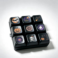 Nouveau porte-clés lumineux anti-stress DIY sur le thème d'Halloween, avec logo LED personnalisé, bouton de décompression, capuchon de clavier DIY, porte-clés fidget