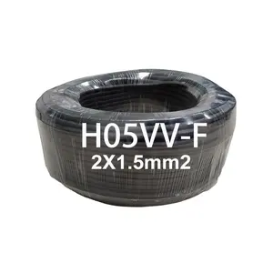 H05VV-F 2X1.5 mm2 VDE padrão PVC fio elétrico cabo