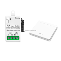 Interrupteur d'éclairage sans fil 433 MHz, télécommande murale 1 canal, 10A 110V 220V, pour lampe LED