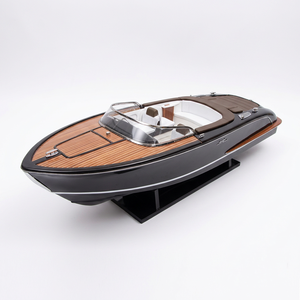RIVA ISEOO Bateau modèle moderne en bois sculpté - Bateaux artisanaux à pousser pour enfants de 5 à 7 ans 82L X 25W X 23H SB0083P - Product Image 1