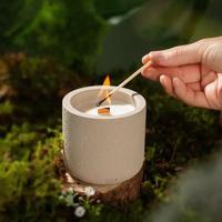 Bougie artisanale en béton parfumée au soja, dans un pot en ciment de luxe, pour l'aromathérapie, la relaxation et la décoration intérieure