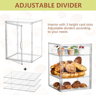 Vitrine à pâtisserie personnalisée, boîte à pain pour comptoir de cuisine, rangement à pain transparent à 4 niveaux réglables avec porte magnétique