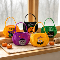 Sac à bonbons en forme de citrouille d'Halloween pour enfants, sac à main portable, sac cadeau pour la décoration de fête d'Halloween et la décoration de la maison