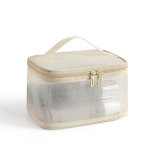 Portable Multifunctional <b>Travel</b> for <b>Toiletry</b> <b>Bag</b> Large Double-Layer Cosmetics <b>Bag</b> Zipper Closure Fashion Daily Use New Nylon - Product Image 5