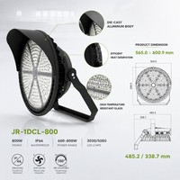Projecteur LED rond IP66 pour stades sportifs 300W 600W 800W 1000W Dali DMX RGBW pour terrains de football, baseball, soccer, aéroports