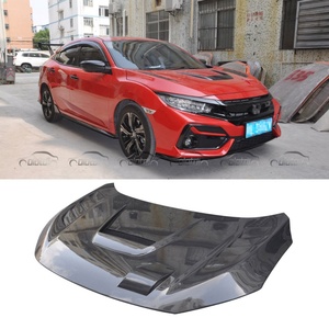 Capot moteur en fibre de carbone style JS pour Honda Civic Si Type R Coupé et Berline 10e génération 2016+ avec nouvelles vis - Product Image 5