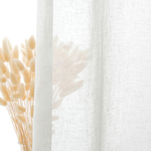 Voilages semi-transparents DaiRui aspect <span class=keywords><strong>lin</strong></span> texturé <span class=keywords><strong>naturel</strong></span>, <span class=keywords><strong>panneaux</strong></span> de fenêtre filtrant la lumière - Product Image 2