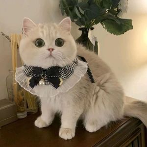 Bavoirs pour chat élégants et réglables, monochromes, pour petits et moyens animaux de compagnie, toutes saisons - Product Image 3
