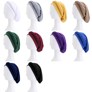 Offre Spéciale dos élastique couleur unie africain <span class=keywords><strong>bambou</strong></span> Turban chapeaux pour femmes <span class=keywords><strong>chimio</strong></span> casquette Turban Hijab femmes - Product Image 6