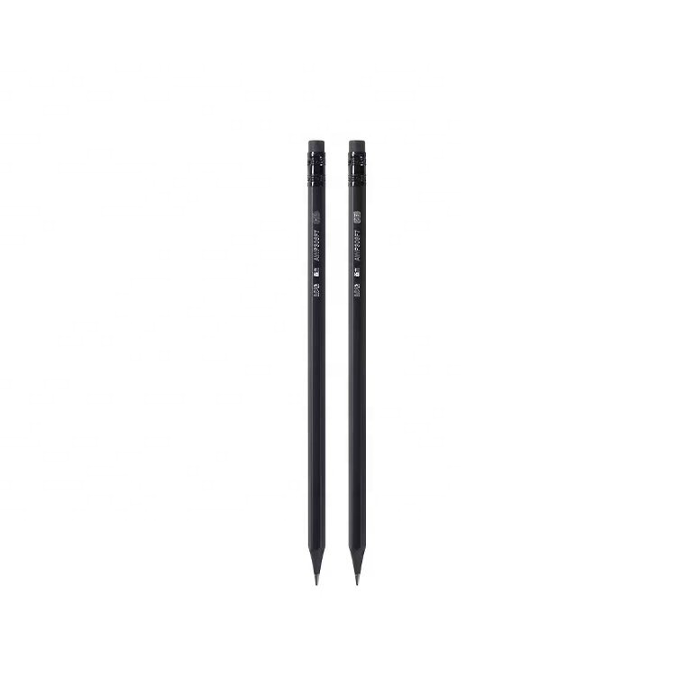 M&G Black Hexagonal Wooden HB/2B Pencil Set with Eraser