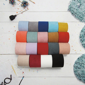 Rubans élastiques de couleur unie en gros, rubans gros-grain, élasthanne, coton tissé, artisanat DIY, 25 yards - Product Image 2