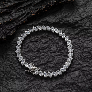 Tennis <b>Bracelet</b>, Goose 4-claw <b>Copper</b> Inlaid Zircon Couple Hand Jewelry Stacked Dai Feng Tanjing Fashion Lijing Necklace - Product Image 2