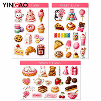 Autocollants personnalisés découpés à la forme Yingao, imperméables, multi-motifs, en vinyle, pour thèmes Océan, Forêt, Douceur, pour scrapbooking et journal.