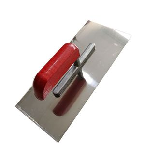 Outils de maçonnerie, truelle à plâtrer en acier au carbone 280x120x0,7 mm avec manche en forme de banane rouge - Product Image 3