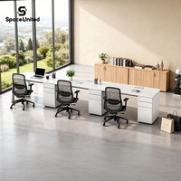 Bureau de travail et armoire de rangement combinés de style industriel SpaceUnited, bureau d'ordinateur en métal