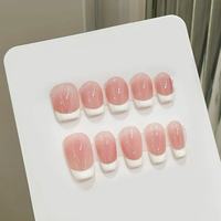 Faux ongles à presser personnalisés French Tip en acrylique, couvrance totale, fournisseur vérifié