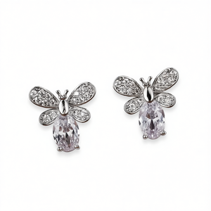 ต่างหูรูปผีเสื้อ เงินแท้ 925 ประดับคริสตัลและเพชรเทียม สำหรับผู้หญิง น่ารัก ใส่ได้ทุกวัน แบบหนีบ - Product Image 1