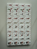 Jeu de tuiles de mahjong américain en acrylique à 1 couche, gravées sur mesure sur le thème du sport international, 160 pièces, bleu luxueux, pour 4 joueurs