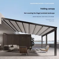 Pergola en PVC avec auvent rétractable en alliage d'aluminium, télécommandée, pour restaurant extérieur, cour, villa, protection solaire
