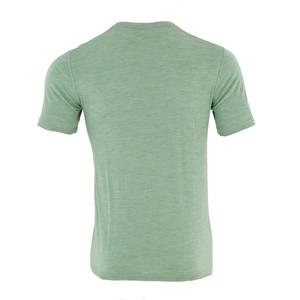 Camiseta de Manga Corta con Cuello en V para Hombre, Informal, de Lana Merino, Tejido de Punto con Serigrafía, Absorbe la Humedad, Sin Olor, 180 g/m² - Product Image 2