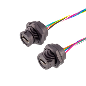 <strong>30mm</strong> 50mm Wire Receptacle IP67 <strong>Socket</strong> Male to Female Threaded Type C USB 3.0 Extended Cable - Product Image 6