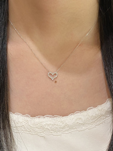 Collar con colgante de corazón de oro macizo de 18 quilates Xinfly, collar de diamantes, joyería fina, regalo en stock, AU750, joyería de lujo. - Product Image 3