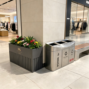 Jardinière en métal robuste et moderne, résistante aux intempéries, en acier, pour la décoration de jardins commerciaux en extérieur - Product Image 2