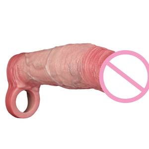 Vibrerende afstandsbediening realistische penisvergroting hoes siliconen condoom penisvergroter verdikte <span class=keywords><strong>penis</strong></span> seksspeeltje voor mannen - Product Image 3