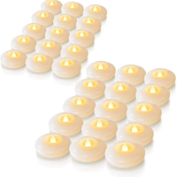 Bougies LED flottantes activées par l'eau, lumières de piscine sans flamme avec interrupteur à capteur automatique pour centre de table de mariage, vase, décoration de bain