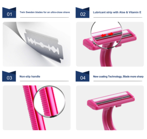 Ladies Women Twin Blade Shaving <strong>Razor</strong> Disposable <strong>Razor</strong> Body Female Custom Packing Offers Hanging Card <strong>Razor</strong> - Product Image 3