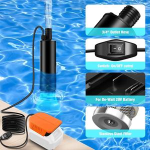 <span class=keywords><strong>Pompe</strong></span> à <span class=keywords><strong>eau</strong></span> submersible sans fil pour batterie Dewalt 20V MAX, <span class=keywords><strong>pompe</strong></span> de transfert portable 635GPH pour jardin, étang, camping - Product Image 5