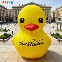 Canard jaune gonflable publicitaire, tube ondulant dans le ciel, danseur aérien, mascotte gonflable personnalisée, marionnette ondulante, affichage promotionnel en extérieur