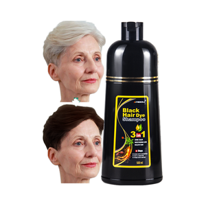 Tinte Capilar Natural Negro Profesional Meidu, Champú para Cubrir Canas con Burbujas de Jengibre y Plantas, 500 ml, 3 en 1, a Base de Hierbas - Product Image 1