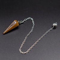 Vente en gros pendule en cristal divination à facettes pointues quartz sorcière radiesthésie équilibrage point de pierres précieuses spirituelles pour femmes hommes