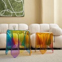 Meubles de maison de conception de table basse moderne solide arc-en-ciel pour salle à manger chambre salon coin de chevet
