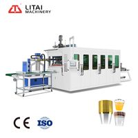 Machine de fabrication entièrement automatique hydraulique pour gobelets en plastique jetables personnalisés (thermoformés) pour thé et yaourt